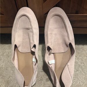 Pink Suede Loafers